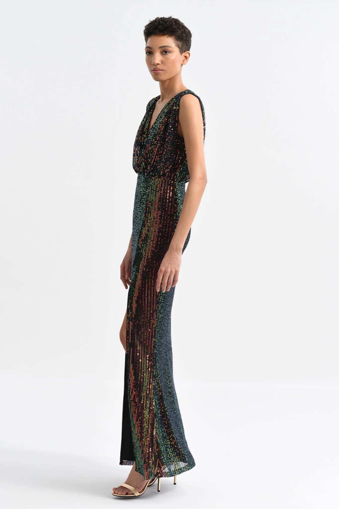 Molly Bracken Multi Coloured Long Sequin Dress