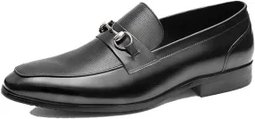Office Formal Shoes，Urban Work Office Business Leather Shoes Men's Loafers Flat Driving Shoes with,Black-43/UK 8.5/US 9
