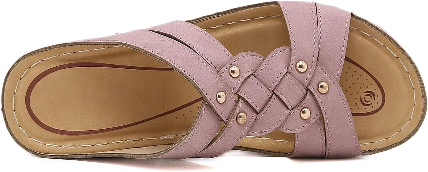 Orthopedic Sandles for Women with Arch Support Plantar Fasciitis Woman Wedge Sandals Women Summer Shoes Closed Toes Arch Support for Sandals Women's Black Wedges for Women Womans Flip Flops