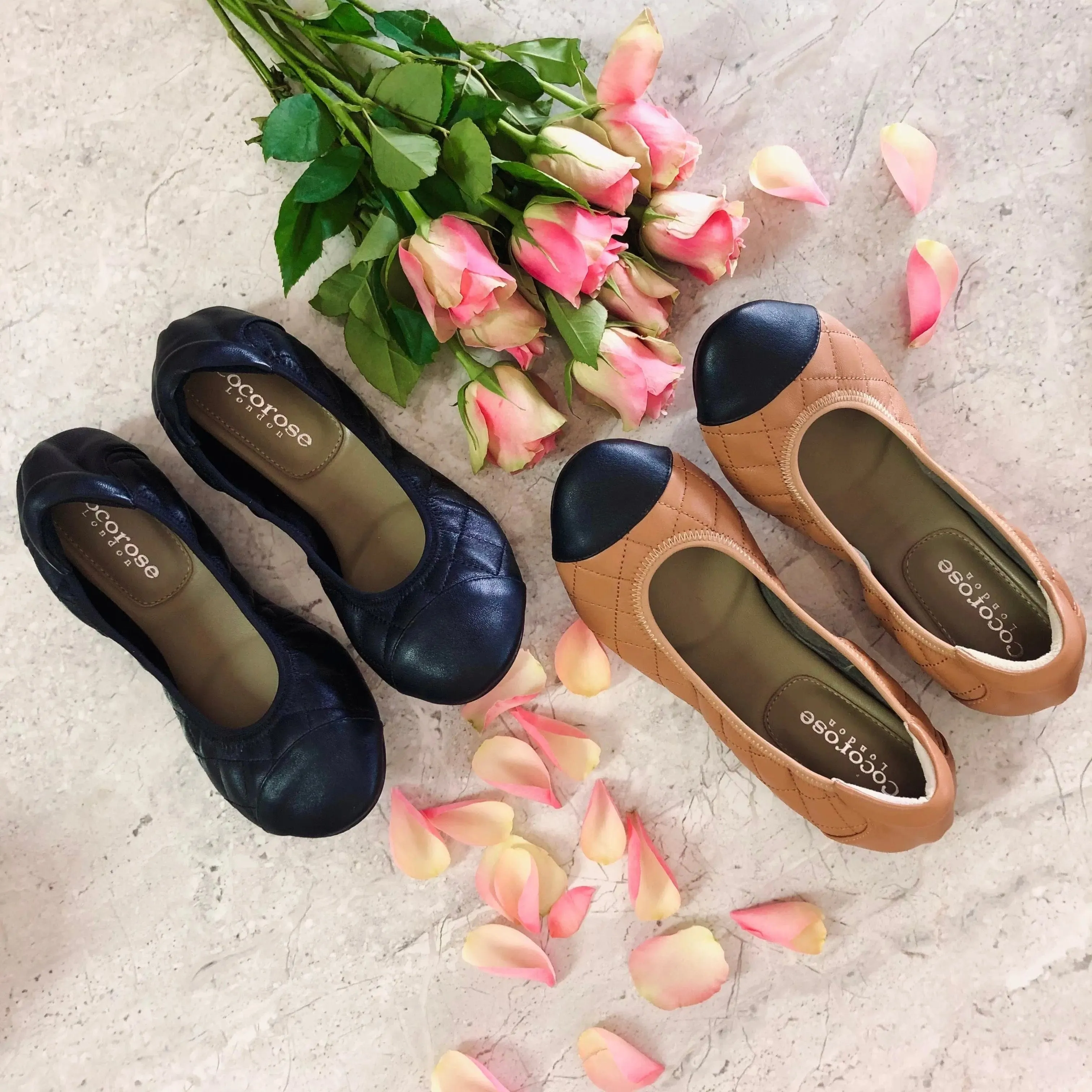 Piccadilly - Tan Quilted Leather Ballet Flats