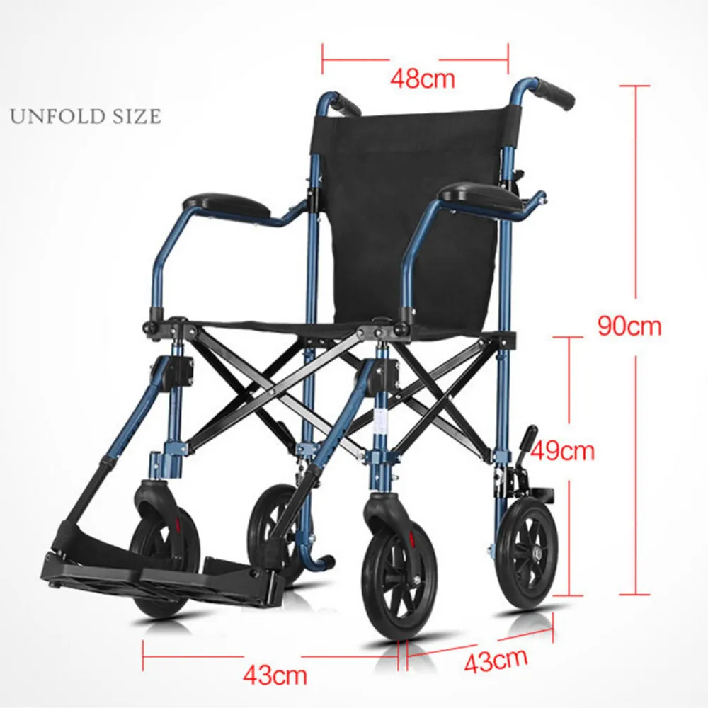 Premium Portable Foldable Heavy Duty Transport Wheelchair Lightweight