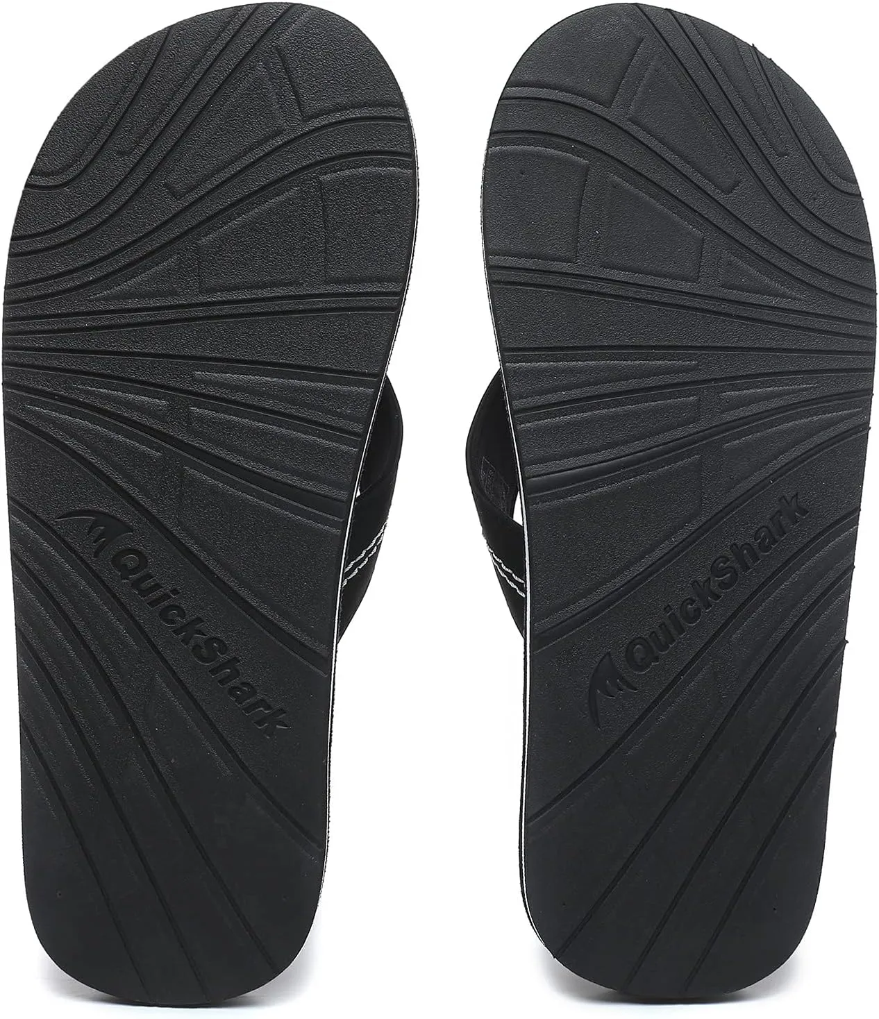 Quickshark Mens Flip Flops Leather Thong Sandals Arch Support Beach Slippers
