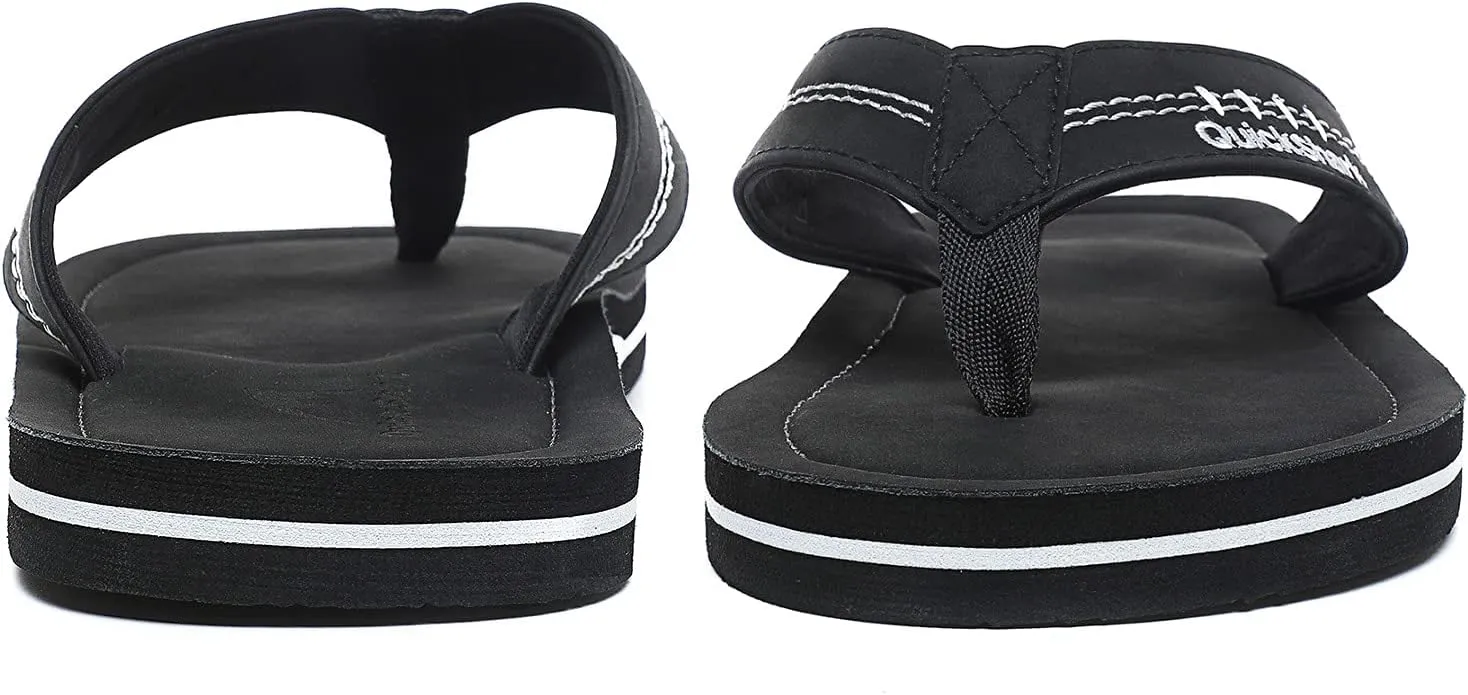 Quickshark Mens Flip Flops Leather Thong Sandals Arch Support Beach Slippers