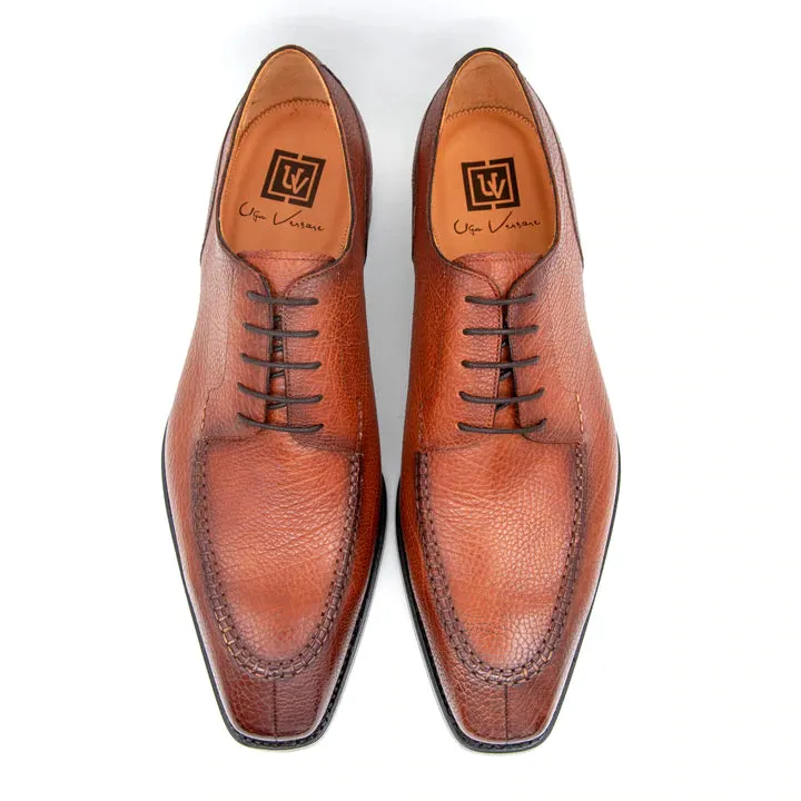"Norman" Lama Lace-Up Split-Toe Oxford Tan