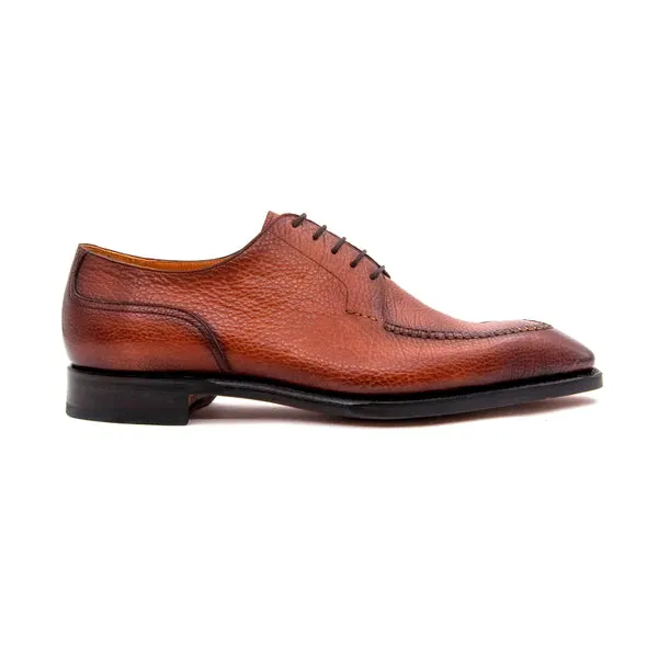 "Norman" Lama Lace-Up Split-Toe Oxford Tan