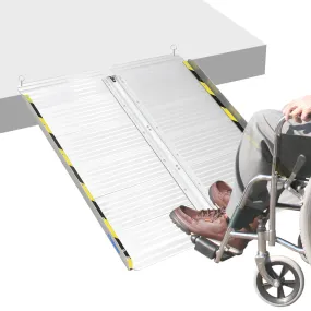 Ruedamann® Folding Aluminum Threshold Ramp Webbing Handle Mute Pad