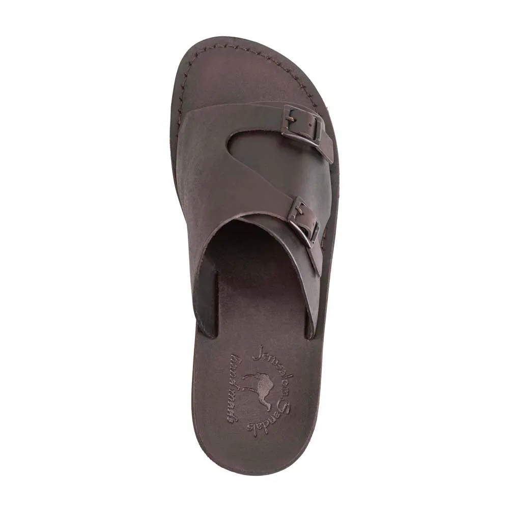 Seth - Leather Slide Sandal | Brown