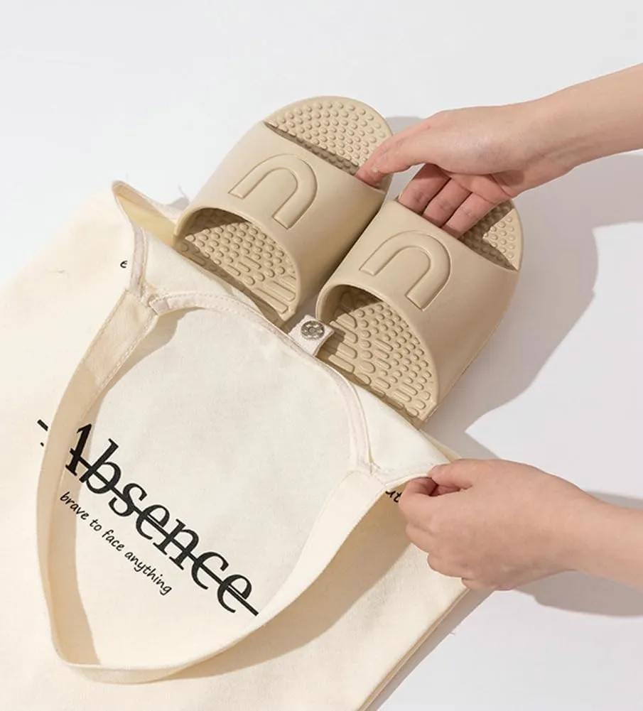 Travel Slippers for Women and Men Soft Comfy Foldable Portable House Bathroom Shower Shoes Folding Massage Slides Beach Hotel Sandals