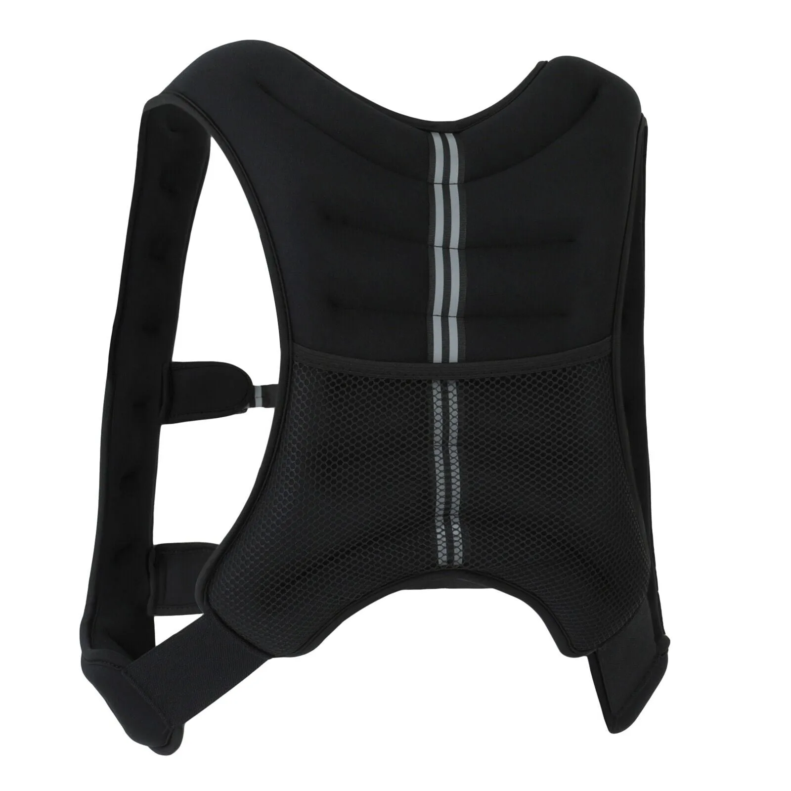 Weighted Vest 10-20Lbs Weight Reflective Workout Strength Training Running Black