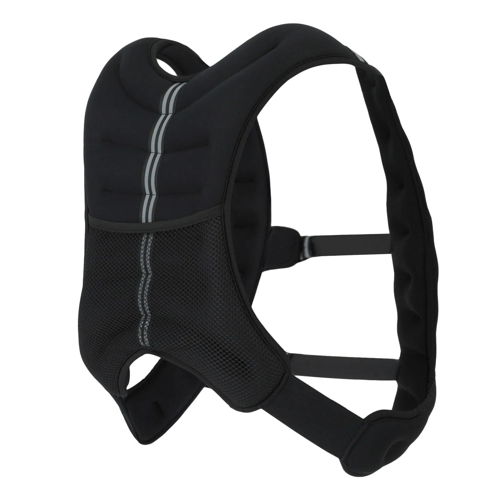 Weighted Vest 10-20Lbs Weight Reflective Workout Strength Training Running Black