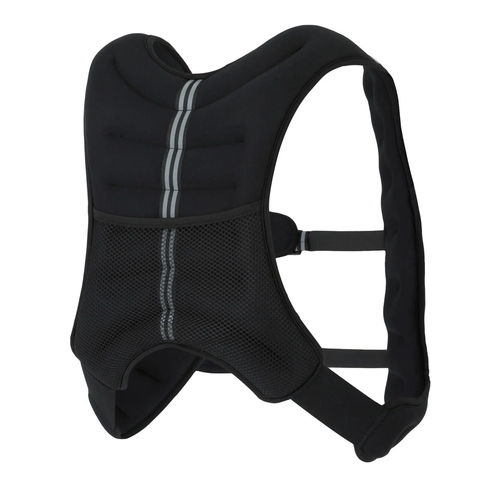 Weighted Vest 10-20Lbs Weight Reflective Workout Strength Training Running Black