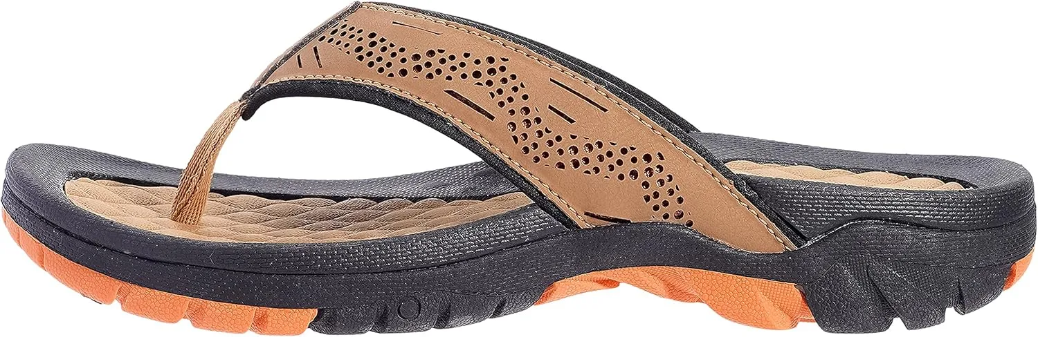 WHITIN Men's Flip Flops | Outdoor Thong Sandals | Arch Support | Slip Resistant