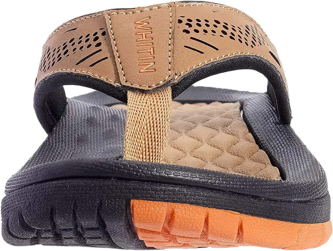 WHITIN Men's Flip Flops | Outdoor Thong Sandals | Arch Support | Slip Resistant