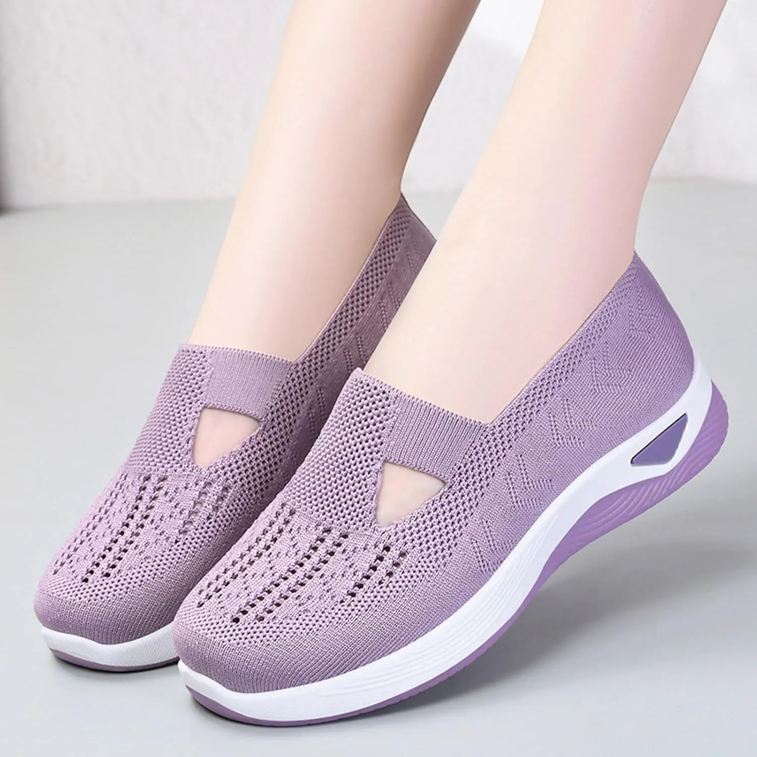 Womens Orthopedic Slip On Casual Shoes Walking Sneakers with Arch Support Comfortable Loafers Plantar Fasciitis Relief Foot Pain Diabetic Feet