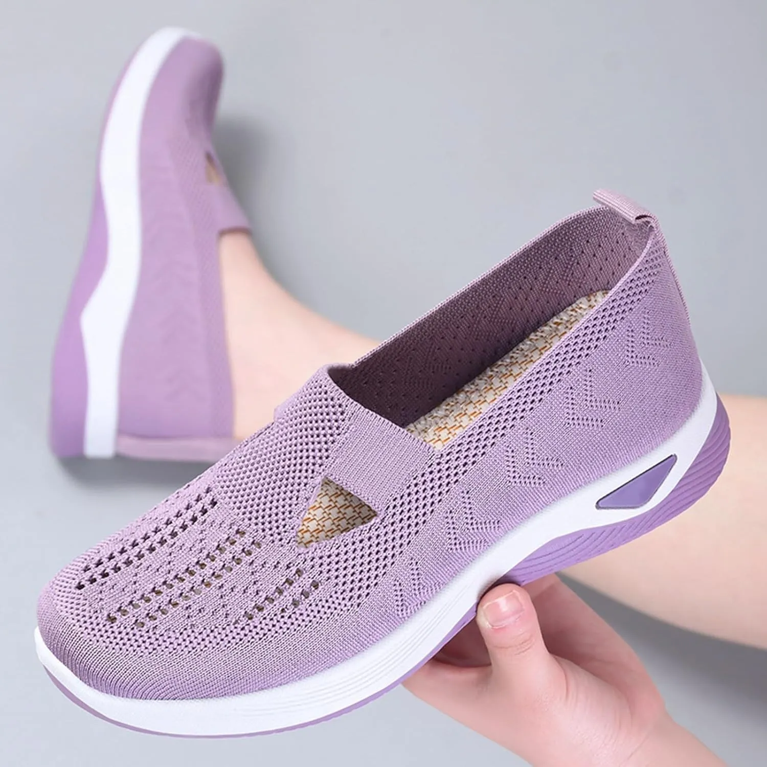 Womens Orthopedic Slip On Casual Shoes Walking Sneakers with Arch Support Comfortable Loafers Plantar Fasciitis Relief Foot Pain Diabetic Feet