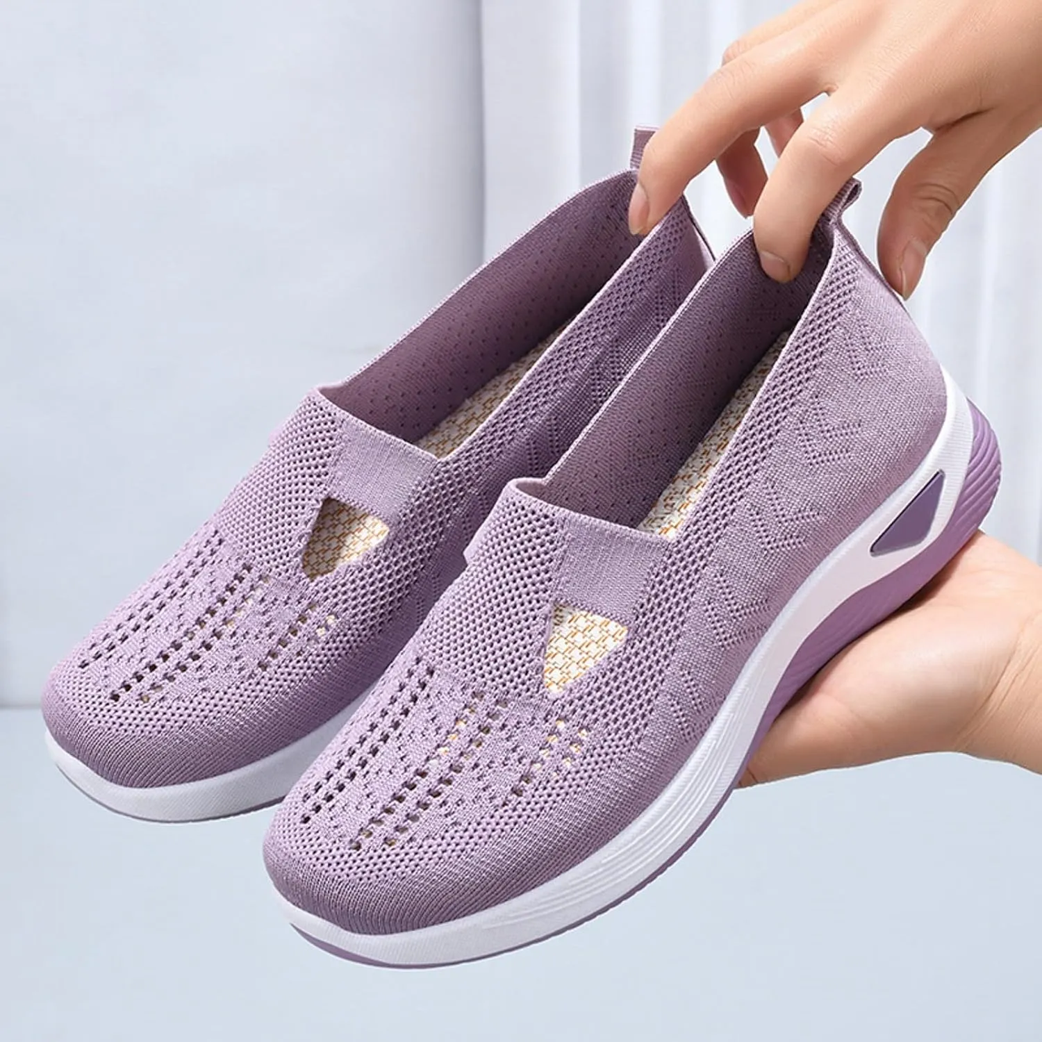 Womens Orthopedic Slip On Casual Shoes Walking Sneakers with Arch Support Comfortable Loafers Plantar Fasciitis Relief Foot Pain Diabetic Feet